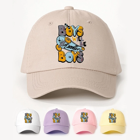 Boys Baseball Cap Baumwolle Polyester Verstellbare Sonnenhut Graffiti Skateboard Druck Street Style Für Kinder