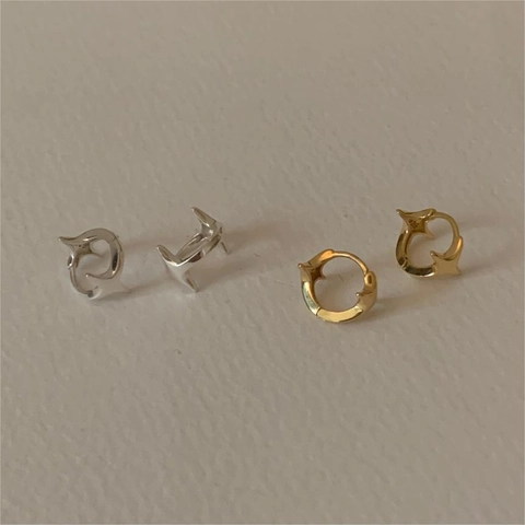 Orecchini A Cerchio Huggie A Stella Argento Sterling 925 Minimalista Geometrico Gioielli Per Donna