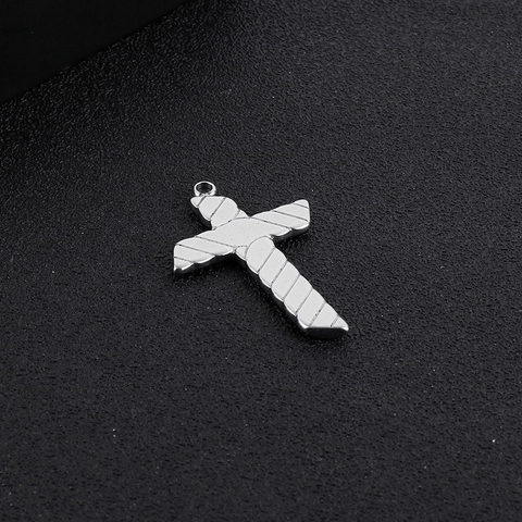 Colgante De Cruz Acero Inoxidable Texturizado Hip Hop DIY Accesorio Joyería Para Hombres Moda Estilo Religioso