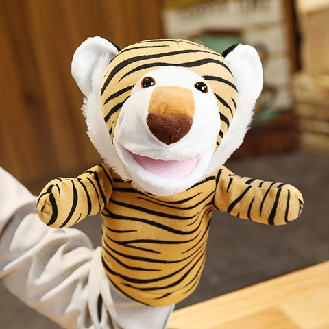 Süßes Plüsch Handpuppe Spielzeug Tier Interaktives Geschichtenerzählen Weiche Stoffpuppe Tiger Schwein Frosch Hai Spielzeug Für Kinder