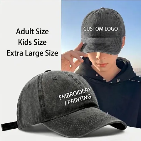 Washed Cotton Baseball Cap Vintage Adjustable Sun Hat For Men Women Kids Outdoor Sports Casual