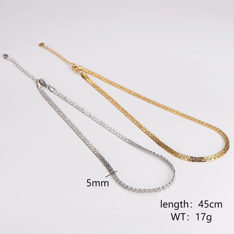 Collana A Catena Piatta Strutturata Acciaio Inossidabile 304 Gioielli Hip Hop Minimalisti Per Uomini Donne Chiusura Aragosta