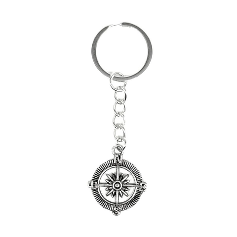 Portachiavi Nautico Vintage Lega Di Zinco Timone Ancora Bussola Pendente Retro Argento Antico Ciondolo Per Borsa Regalo