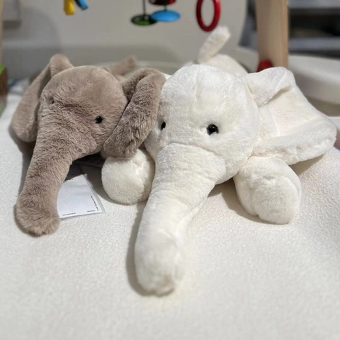 Cute Elephant Plush Toy Soft Stuffed Animal Soothing Doll For Kids Babies Prone Posture Home Decor Gift
