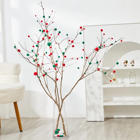 Christmas Pom Poms DIY Soft Plush Balls Red White Green For Festival Holiday Party Craft Home Decoration