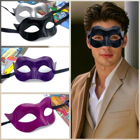 Masquerade Mask Half Face Plastic Ribbon Tie Costume Accessory For Halloween Carnival Party Cosplay Eyemask