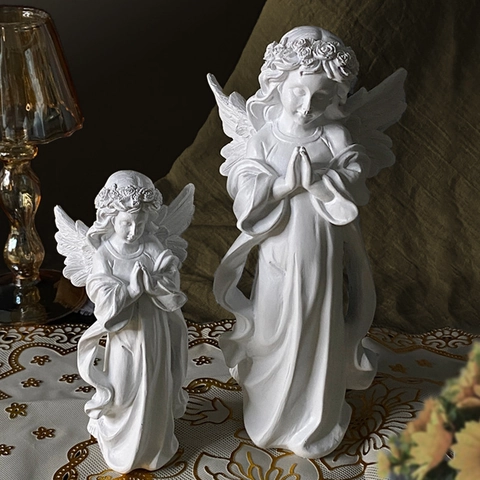 Betender Engel Figur Harz Statue Elegante Tischdeko Für Zuhause Wohnzimmer Schlafzimmer Handbemalt