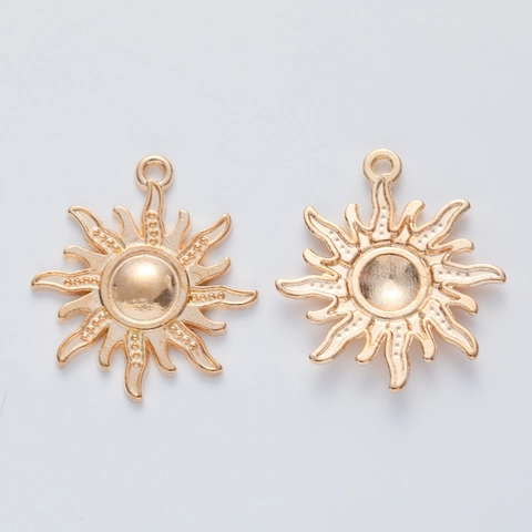 Vintage Sun Shape Alloy Charms Pendants For DIY Jewelry Making Findings Retro Style Accessories