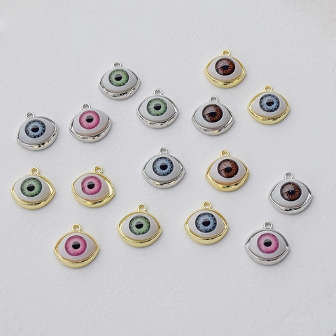 Evil Eye Anhänger Legierung Bunte Simulierte Augapfel DIY Schmuckherstellung Zubehör Für Halskette Ohrringe Gothic