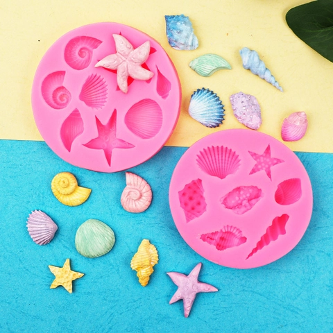 Starfish Shell Conch Fondant Silicone Mold DIY Ocean Theme Cake Decoration For Handmade Chocolate Gummy Candy Baking