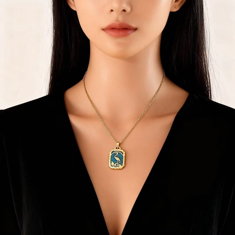 Collana Con Ciondolo Stile Francese Vintage In Acciaio Inossidabile Dorato E Smalto Farfalla Cuore Croce Fiore Catenina Clavicola