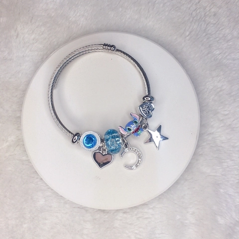 Süßes Cartoon Tier Charm Armreif Edelstahl Gedrehter Draht Armband Mit Bunten Perlen Und Strass Herz Für Frauen Mädchen