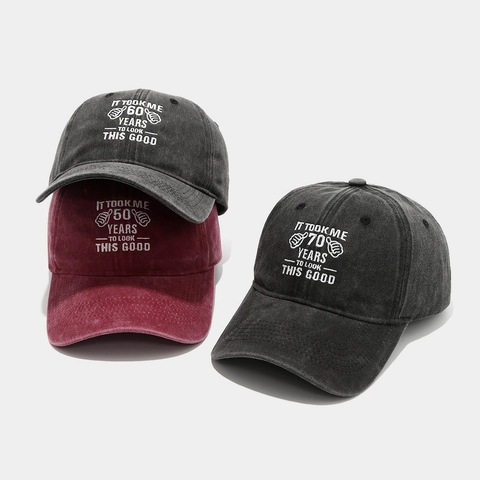Washed Cotton Baseball Cap Embroidered Birthday Gifts Distressed Adjustable Vintage Dad Hat For Men Women