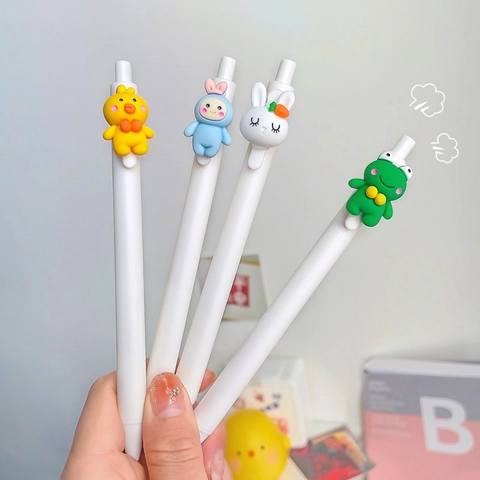 Penne Gel Retraibili Cartone Animato Figure 3D Animali Frutta Plastica Asciugatura Rapida Scrittura Fluida Cancelleria Scolastica Ufficio Bambini