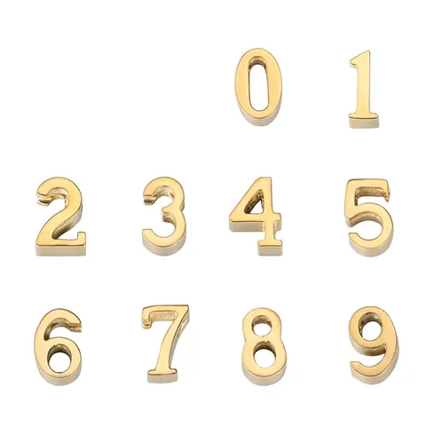 Ciondoli Numeri In Acciaio Inossidabile Placcati Oro Per Creazione Gioielli Fai Da Te Ciondoli Numeri Arabi Minimalisti