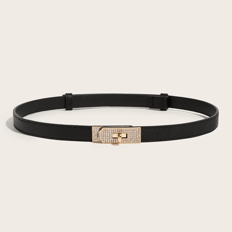 Eleganter Schmaler Damengürtel PU Leder Verstellbare Taille Schlankheits Accessoire Für Kleider Mäntel Drehverschluss