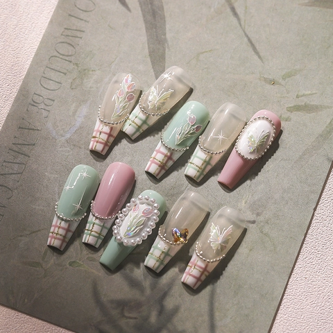 Holographic Laser Butterfly Nail Art Stickers 3D Tulip Flower Design Self Adhesive DIY Decals Elegant Beauty