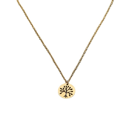 Collar Con Colgante Árbol De La Vida De Acero Inoxidable Redondo Calado Cadena En O Joyería Vintage Regalo Hombre Mujer