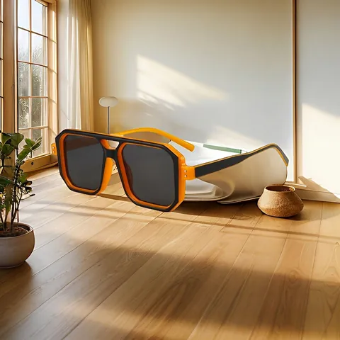 Gafas De Sol Cuadradas Grandes Retro Para Mujeres Hombres Doble Puente UV400 Marco PC Moda Para Conducir Viajes Al Aire Libre