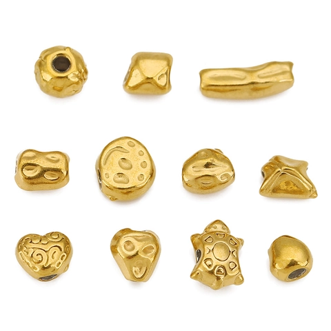 Stainless Steel Irregular Spacer Beads Baroque Style DIY Jewelry Making Findings For Necklace Bracelet Crafting