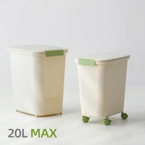 Airtight Pet Food Storage Container With Wheels And Scoop Moisture Proof Grain Bucket For Cat Dog Food Storage