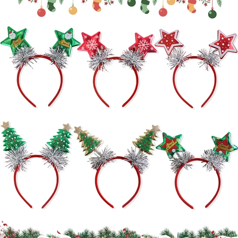 Cerchietto di Natale Design Fiocco di Neve Stella Albero Accessori per Capelli Festivi per Bambini Adulti Decorazione Festa
