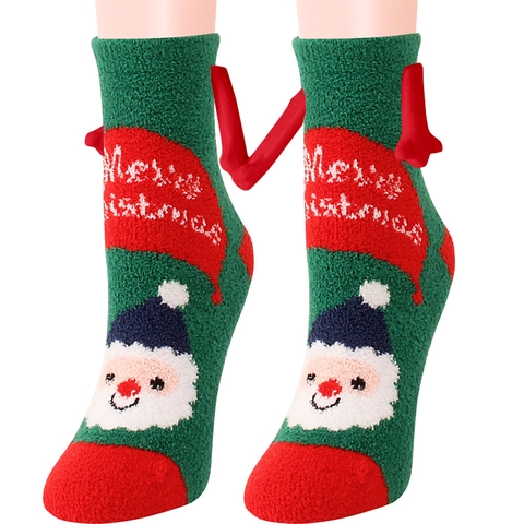 Damen Weihnachts Korallenfleece Socken Flauschige Plüschsocken Süße Cartoon Weihnachtsmann Rentier Muster Winter Warme Thermo Socken