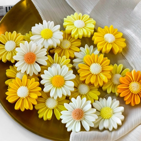 Molde De Silicona De Margarita Girasol Para Hacer Velas Aromaterapia Yeso Ornamento Forma Floral Reutilizable Blanco