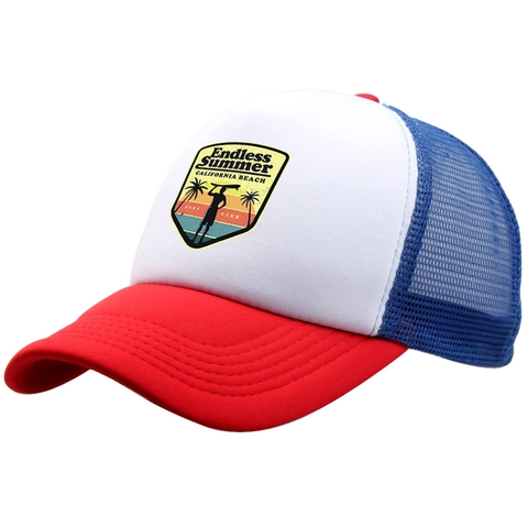 Casquette Trucker California Surf Endless Summer Vintage Mesh Baseball Cap Ajustable Respirante Chapeau Soleil Hommes Femmes