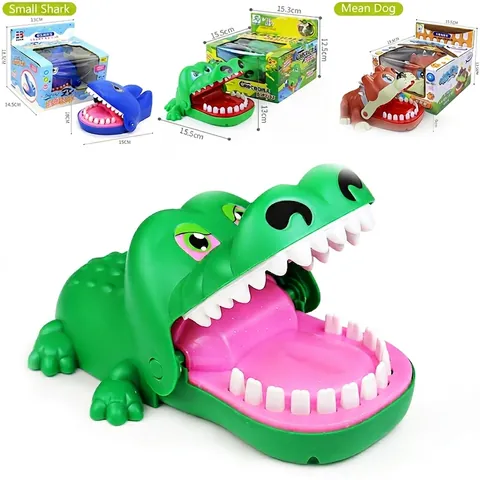 Biting Finger Toy Crocodile Shark Bulldog Plastic Prank Games Interactive Funny Trick Desktop Play For Kids Family Party