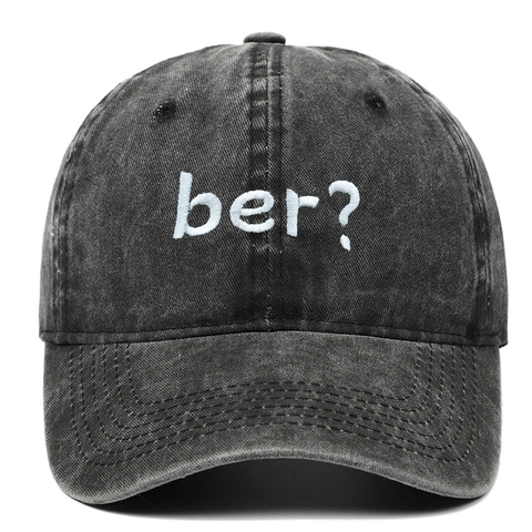 Vintage Washed Cotton Baseball Cap With Ber Embroidery Adjustable Dad Hat For Men Women Outdoor Casual Sun Hat Chic