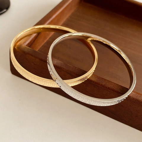 Brazalete Con Textura De Panal Cobre Patrón Geométrico De Escamas Joyería De Moda Elegante Minimalista Para Mujer