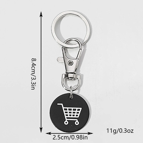 Stainless Steel Shopping Cart Token Keychain Portable Trolley Remover Key Ring For Supermarket Trolley Unlock Tool Keyholder