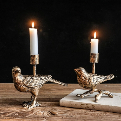 Vintage Gold Eisen Vogel Hirsch Tier Form Kerzenhalter Für Tisch Centerpiece Home Decor Romantische Atmosphäre