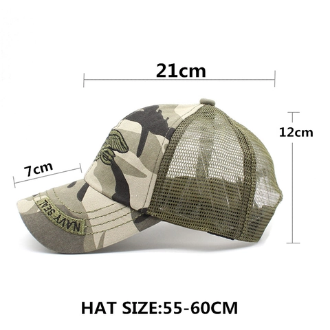 Trucker Baseball Kappe Baumwolle Netz Atmungsaktiv Outdoor Sonnenschutz Taktisch Militär Tarnung Verstellbar