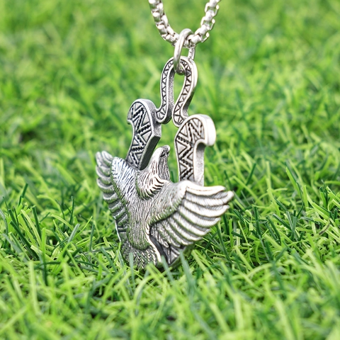 Collana Con Pendente Aquila In Acciaio Inossidabile Lucido Retrò Con Catena Box Gioielli Vintage Stile Tribal Per Uomini