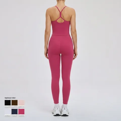 Ropa De Yoga Para Mujer Alta Elasticidad Nailon Spandex Vestimenta De Gimnasio Ajustado Fitness