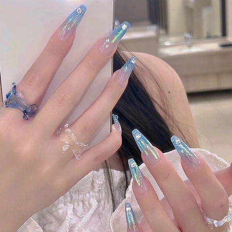 Adesivi Per Unghie In Vetro Aurora Scaglie Olografiche Irregolari Laser Cellophane Decorazione Manicure DIY Bellezza