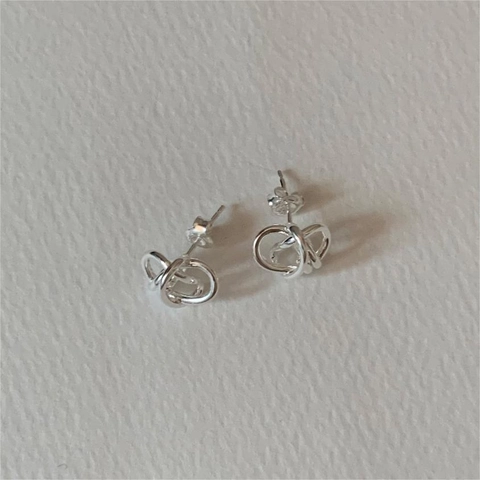 925 Sterling Silber Knoten Ohrstecker Minimalistische Geometrische Stil 18K Vergoldet Schmuck Für Damen