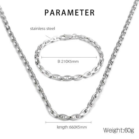 Collar De Cadena De Eslabones Ovalados Geométricos De Acero Inoxidable Joyería Hip Hop Minimalista Para Hombres Mujeres