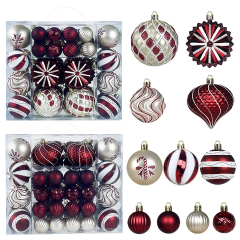 Palle Di Natale Infrangibili In Plastica Texture Dipinte Assortite Per Decorazione Albero Delle Feste Arredo Casa Stagionale Festivo