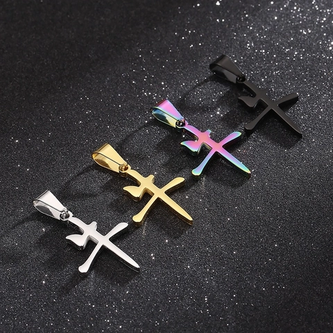 Collana Con Ciondolo Carattere Cinese Bue Niu In Acciaio Inossidabile Hip Hop Gioielli Zodiaco Per Uomini Donne