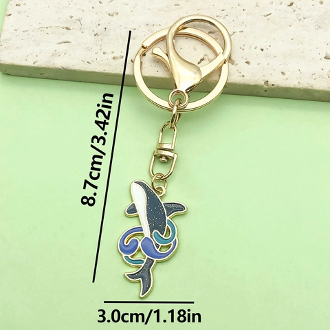 Cartoon Whale Dolphin Enamel Keychain Alloy Metal Ocean Animal Pendant For Women Bag Charm Key Ring Gift Jewelry