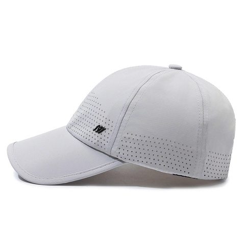 Quick Drying Polyester Baseball Cap Laser Perforated Breathable Sunshade Outdoor Sports Adjustable Hat For Men Women
