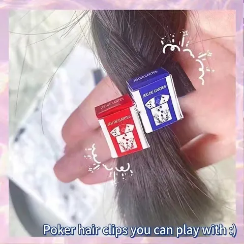 Pince À Cheveux Carte De Poker Créative Cartes En Papier Miniature Accessoire Cheveux Drôle Nouveauté Pour Femmes Filles