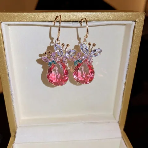 Orecchini Pendenti Farfalla Goccia D'acqua Con Perno In Argento Sterling 925 Lega Cristallo Gioielli Per Donne
