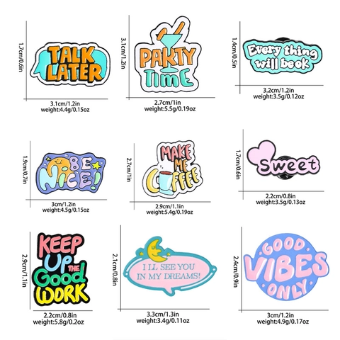 Cartoon Legierung Emaille Anstecknadel Brosche Kreative Englische Phrasen Abzeichen Für Kleidung Tasche Hut Zubehör Schmuck Geschenk