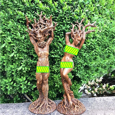 Estatua Diosa Bosque Escultura Espíritu Árbol Resina Estilo Madera Antigua Figurilla Ent Decoración Jardín Hogar Ornamento