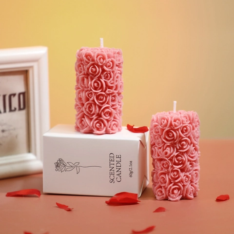 Rose Flower Shaped Scented Candle Soy Wax Sculpted Aromatherapy Smokeless Romantic Home Decor Valentine Wedding Gift