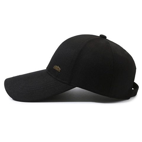 Herren Baseballkappe Mit VerläNgertem Rand Outdoor Sonnenschutz Polyester Mit Metallabzeichen Verstellbar Sportstil